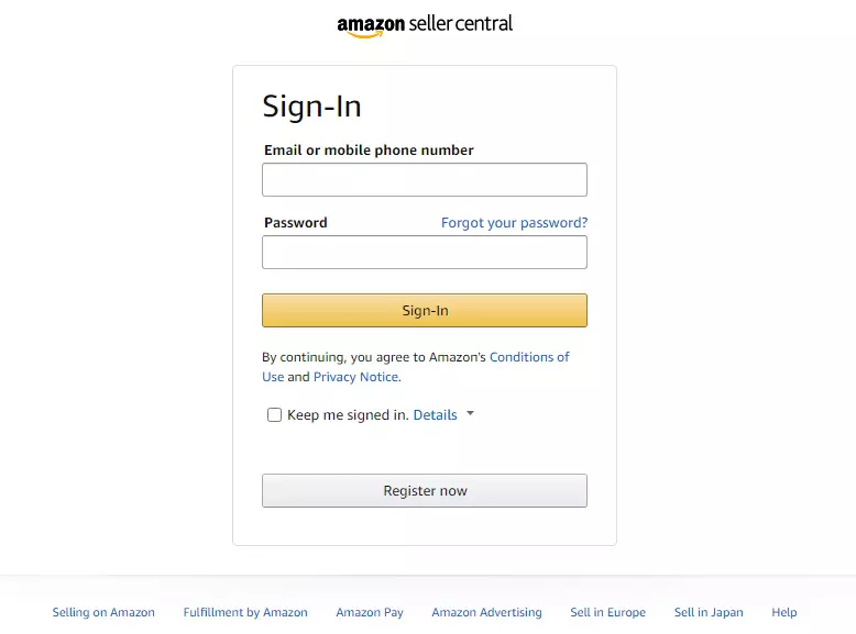 Sign In to Amazon Seller Central