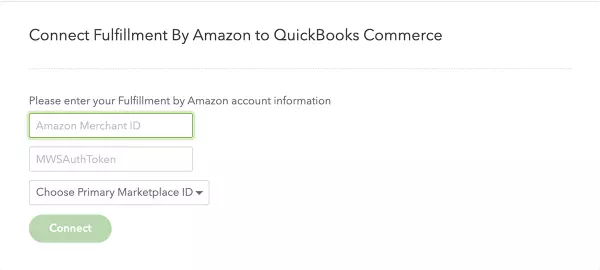 Connect Fulfillment by Amazon to QuickBooks Commerce