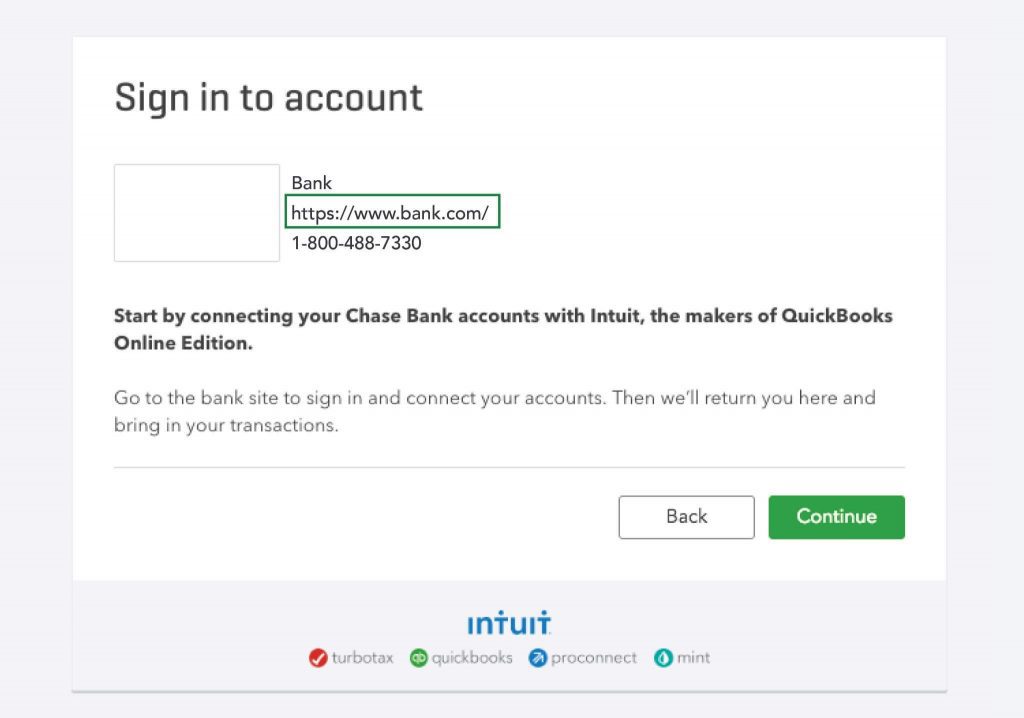 QuickBooks Online baking Sign In