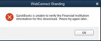 WebConnect Branding Error in QuickBooks