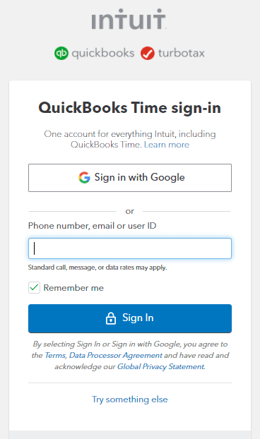 QuickBooks Time login img