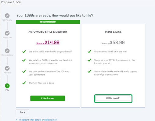 Print 1099 form in QuickBooks 