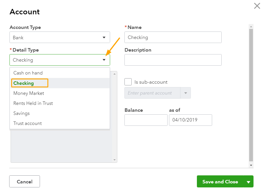 choose Checking