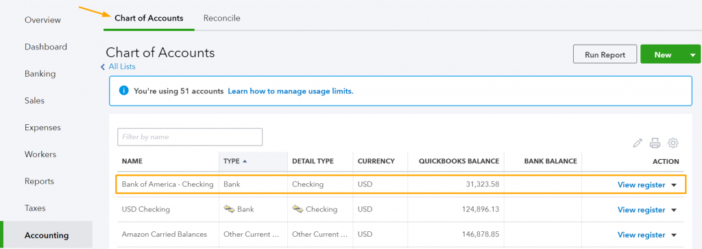 Chart of Account