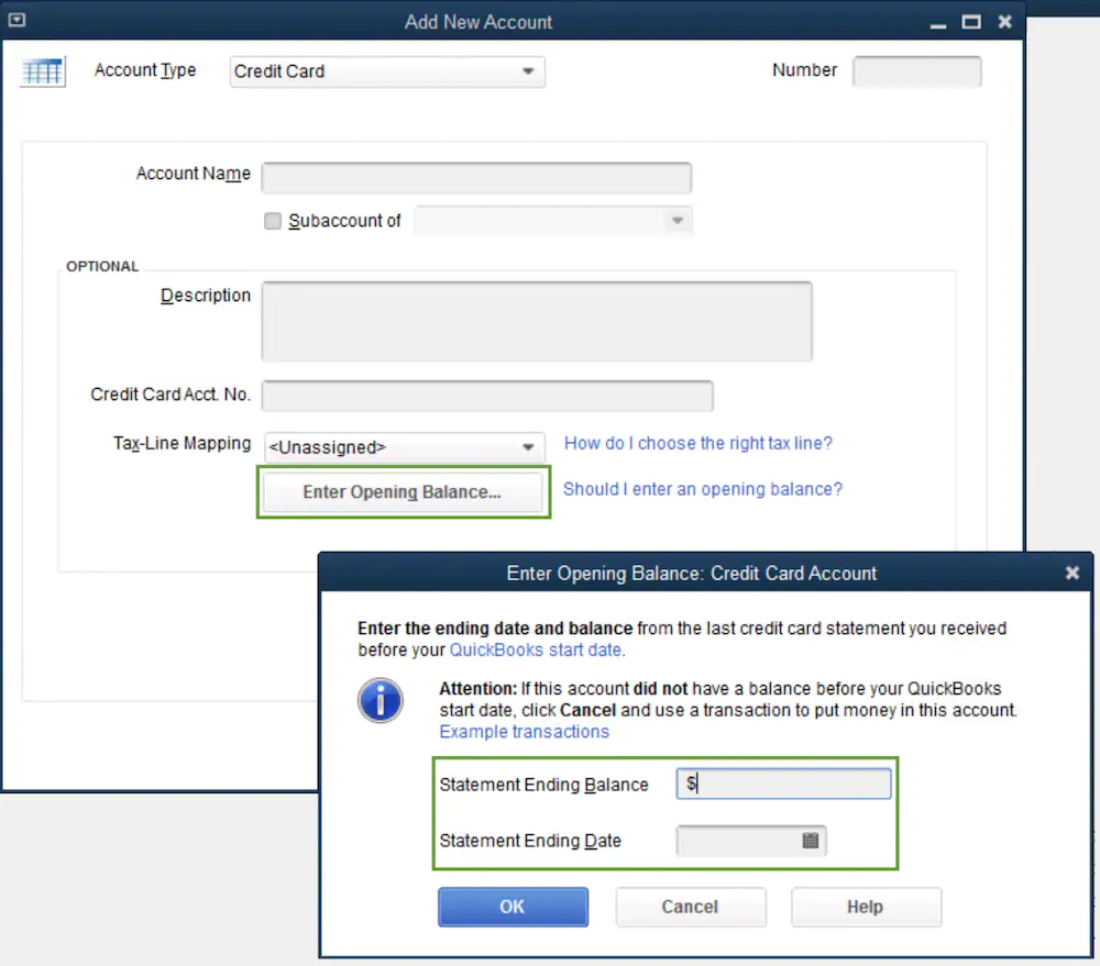 Enter an opening balance in QuickBooks