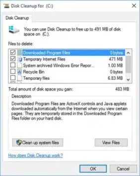 Run Disk clean Up