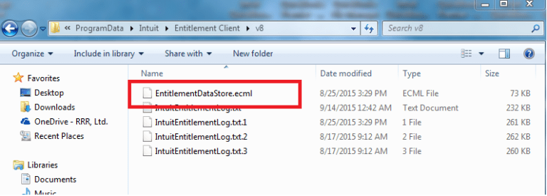 Delete the EntitlementDataStore.ecml-file