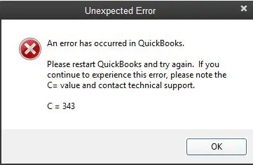 QuickBooks Error Code C=343