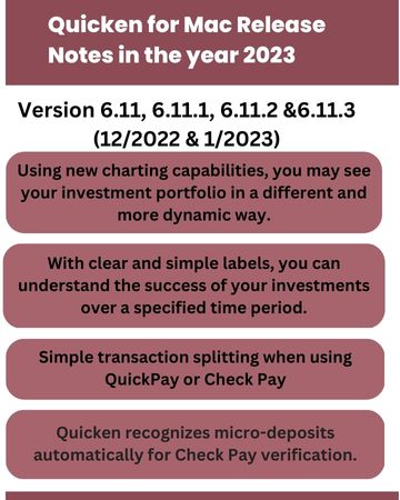 Quicken for Mac release notes