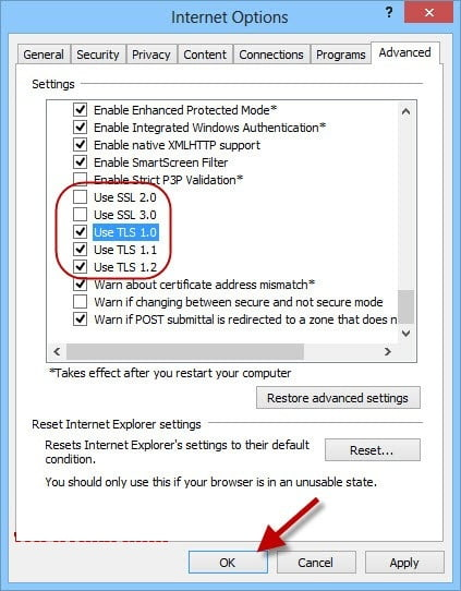 Verify the SSL settings