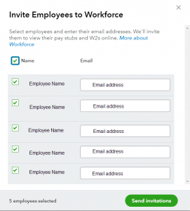 Invite employees to workforce