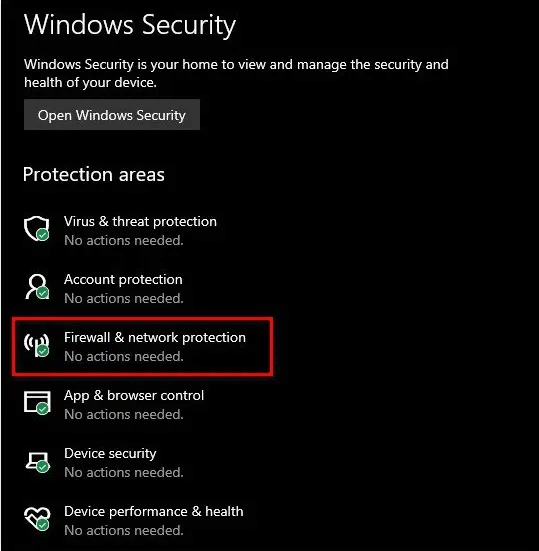 Windows firewall and network protection