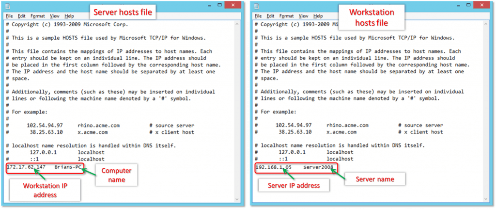 edit the host file