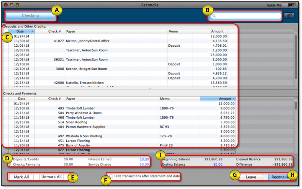 match transactions