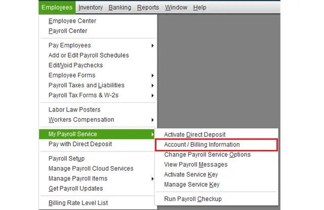 Edit and Re-enter your payroll service key