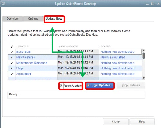 manual update of QuickBooks