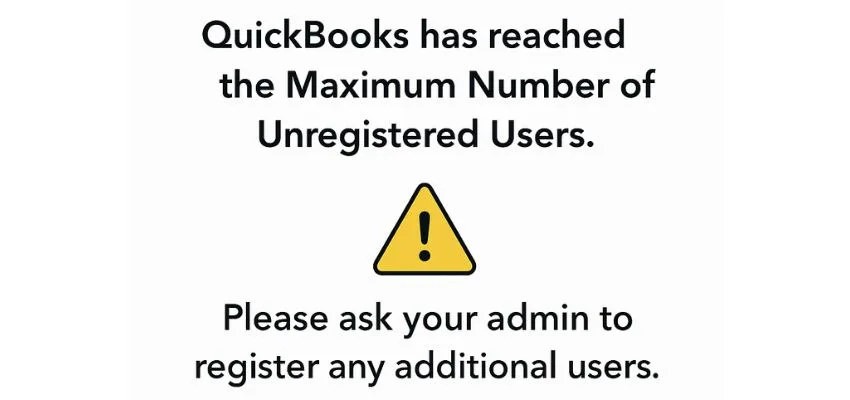 QuickBooks has reached the Maximum Number of Unregistered Users image